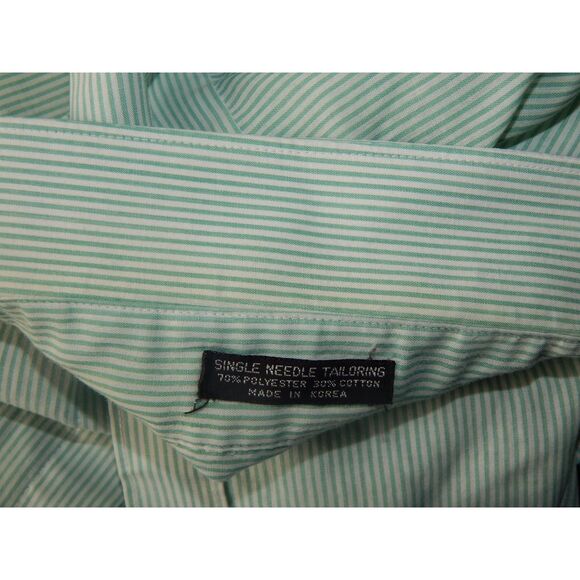 BOTANY 500 men's 17 1/2 34/35 vintage striped button front long sleeve - Picture 9 of 10